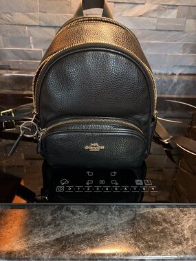 Coach | Bags | Coach Black Leather Mini Backpack With Gold